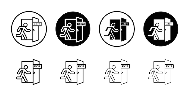 Icono de salida de emergencia Contorno del logotipo vectorial