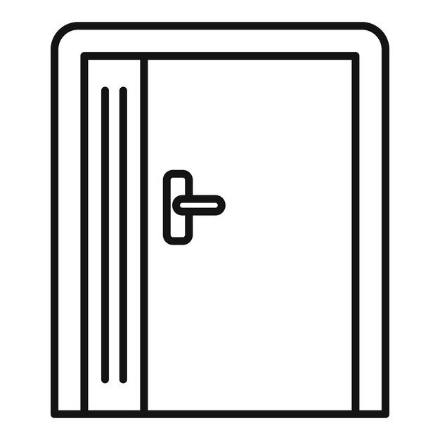 Icono de salida de emergencia Icono de vector de salida de emergencia de esquema para diseño web aislado sobre fondo blanco