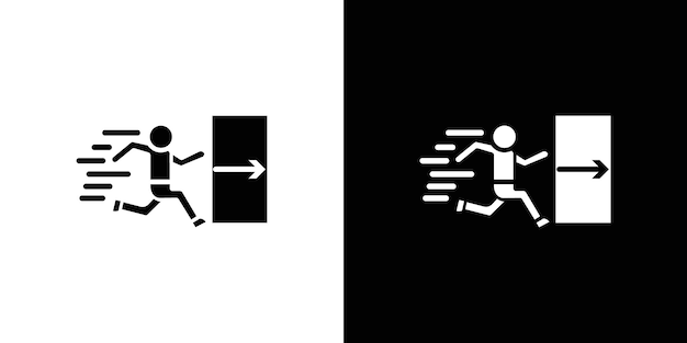 Icono de salida de emergencia Vector plano aislado en contorno