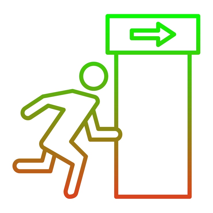 Vector icono de salida de emergencia