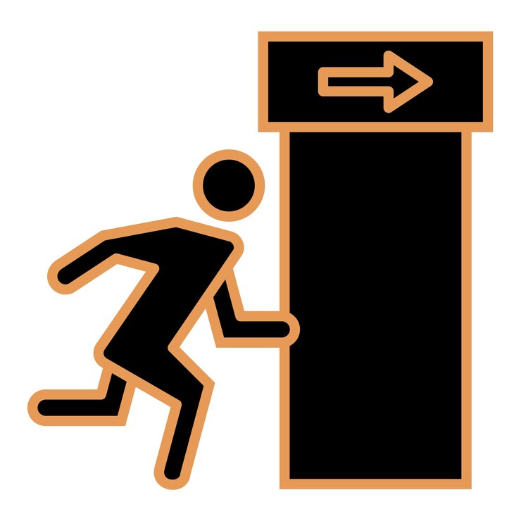 Vector icono de salida de emergencia