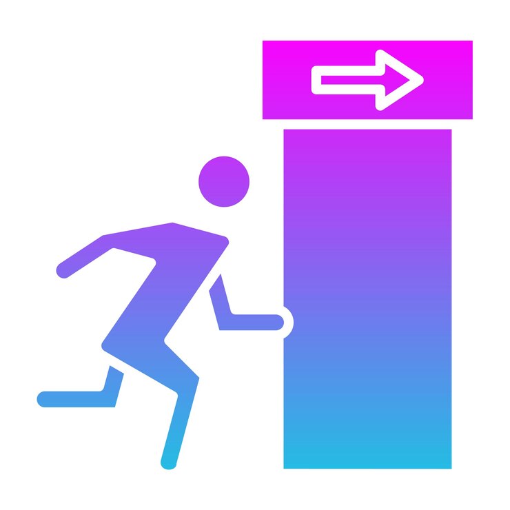 Vector icono de salida de emergencia