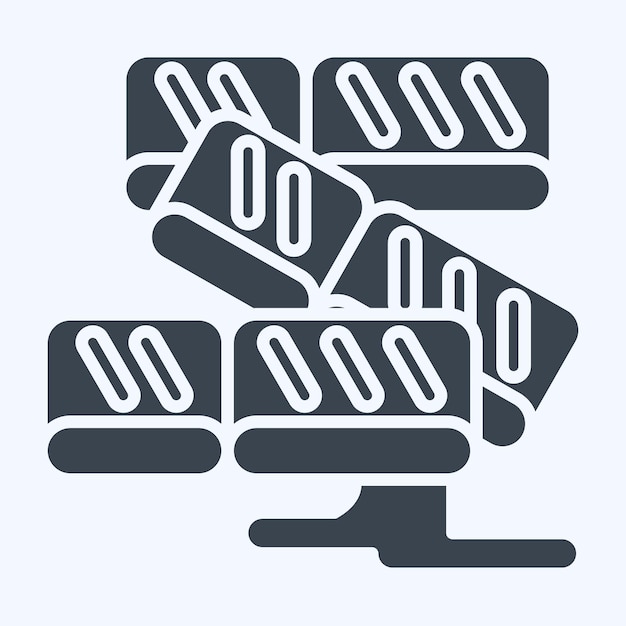 Icono de salmón relacionado con el símbolo de sushi estilo glifo diseño simple editable