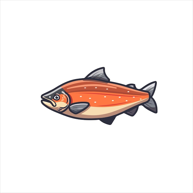 Icono de salmón simple icono plano de color salmón en fondo blanco aislado