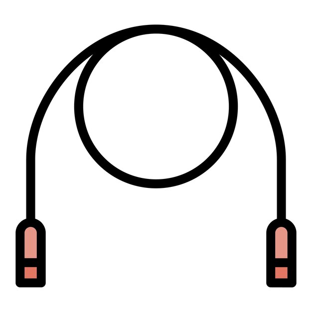 Icono de saltar la cuerda Contorno saltar la cuerda vector icono color plano aislado