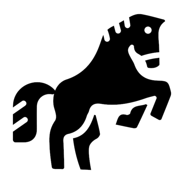 Icono de salto de caballo en estilo sólido