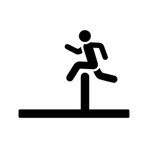 Icono de salto desafiante gráficos vectoriales en negro