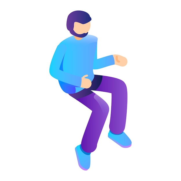 Icono de salto de hombre Isométrico de icono de vector de salto de hombre para diseño web aislado sobre fondo blanco