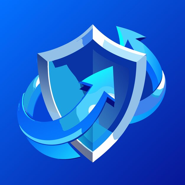 Icono de salud del escudo de flecha azul