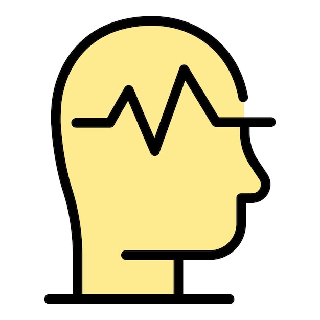 Icono de salud mental humana Contorno de la salud mental humana Icono vectorial de color plano aislado