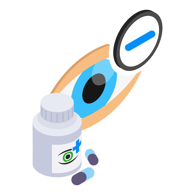 Icono de salud ocular Ilustración isométrica del icono de vector de salud ocular para web