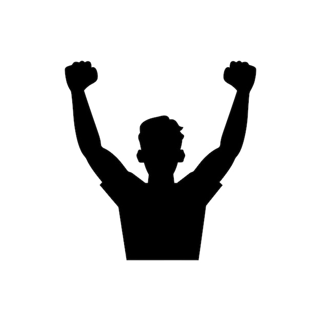 Icono de saludos a la victoria en fondo blanco Ilustración vectorial simple