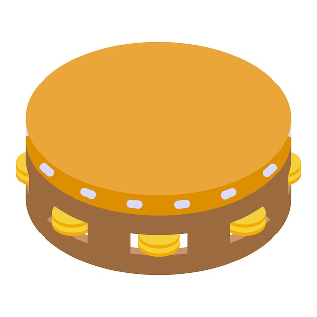Icono de samba de pandereta Isométrico de icono de vector de samba de pandereta para diseño web aislado sobre fondo blanco
