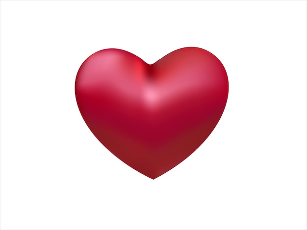 Icono de San Valentín 3D con símbolo de corazón rojo Diseño perfecto para el Día de San Valentine aislado en blanco