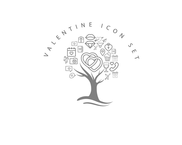 Icono de san valentín en fondo blanco vector premium