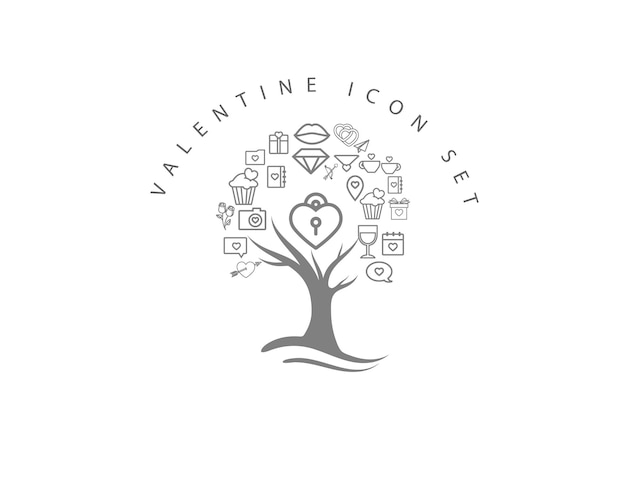 Icono de san valentín en fondo blanco vector premium