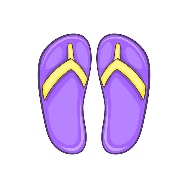 Icono de sandalias flip flop en estilo de dibujos animados sobre un fondo blanco