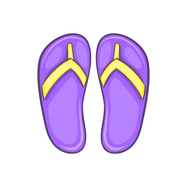 Vector icono de sandalias flip flop en estilo de dibujos animados sobre un fondo blanco