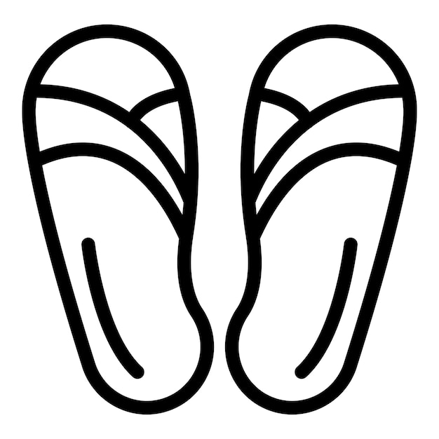 Icono de sandalias de goma Icono de vector de sandalias de goma de contorno para diseño web aislado sobre fondo blanco