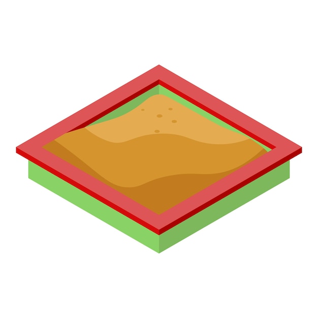 Icono de sandbox para niños Isométrico del icono de vector de sandbox para niños para diseño web aislado sobre fondo blanco