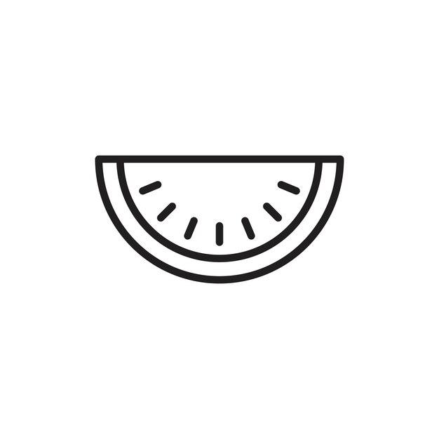 El icono de la sandía con un contorno delgado y simple