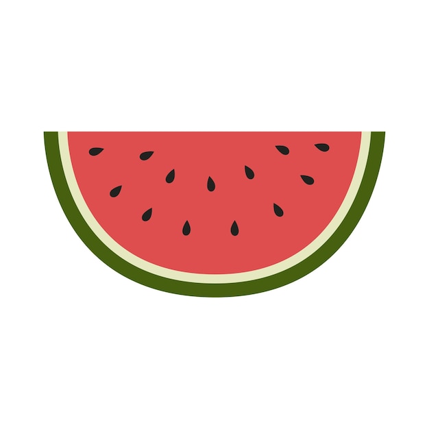 Icono de sandía que representa rebanadas rebanadas de sandía madura en un estilo plano