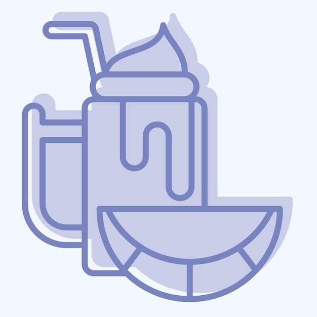 Icono de sandía relacionado con el símbolo de alimentos saludables de estilo de dos tonos ilustración de diseño simple