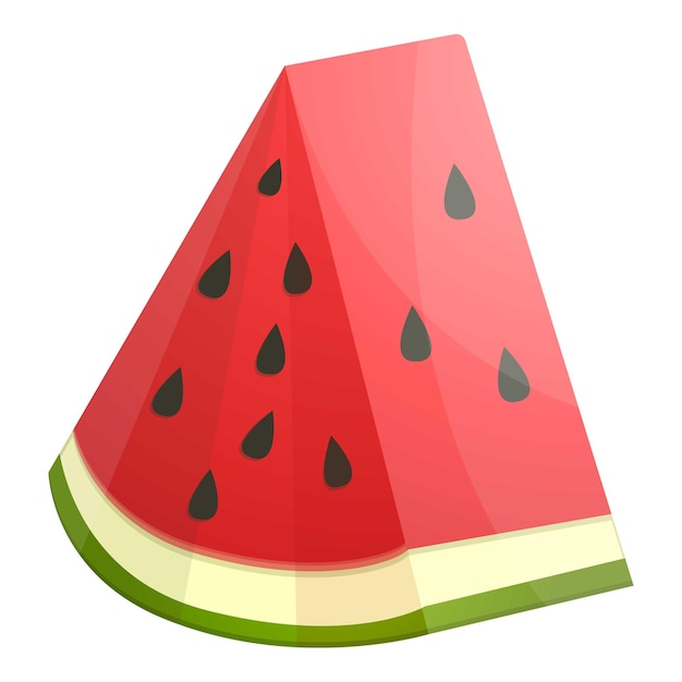 Icono de sandía en rodajas triangulares icono vectorial de sandia enrodada triangular para diseño web aislado sobre fondo blanco