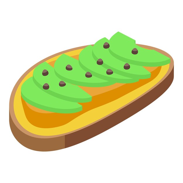 El icono del sándwich Tahini es un vector isométrico Pan de pita de sésamo