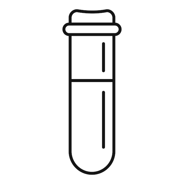 Icono de sangre de prueba de laboratorio Icono de vector de sangre de prueba de laboratorio de contorno para diseño web aislado sobre fondo blanco