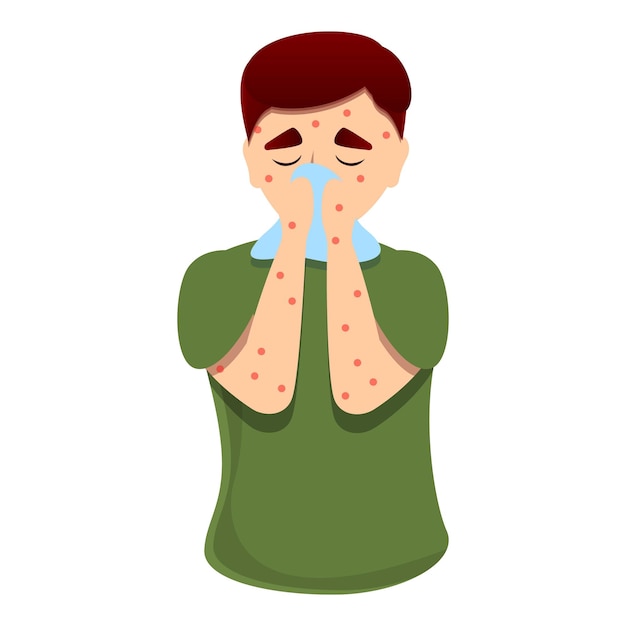 Icono de sarampión de la gripe Icono del vector de sarampiones de la gripe para el diseño web aislado en fondo blanco