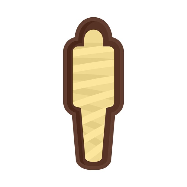 Icono de sarcófago Ilustración plana del icono de vector de sarcófago aislado sobre fondo blanco