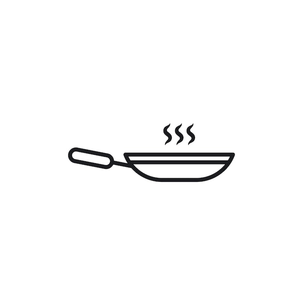 Icono de sartén aislado en fondo blanco