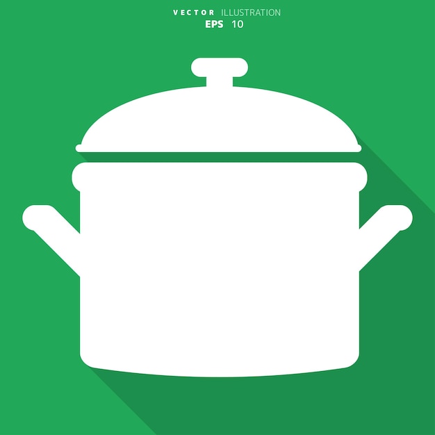 Vector el icono de la sartén de la cocina