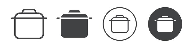 El icono de la sartén es el contorno del logotipo vectorial