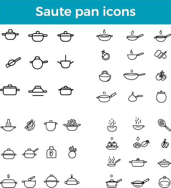 icono de sartén vector herramienta de cocina utensilio de fritura diseño de accesorios de cocina