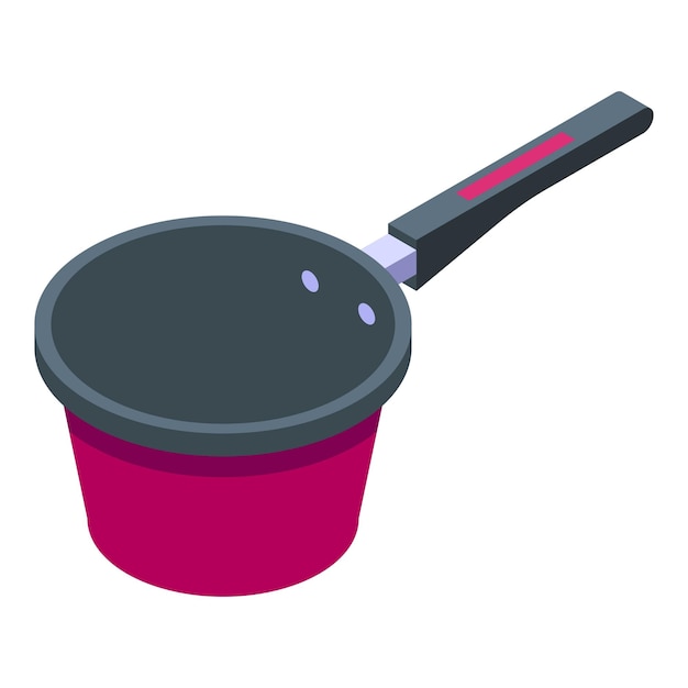 Icono de sartén wok asiático Isométrico del icono de vector de sartén wok asiático para diseño web aislado sobre fondo blanco