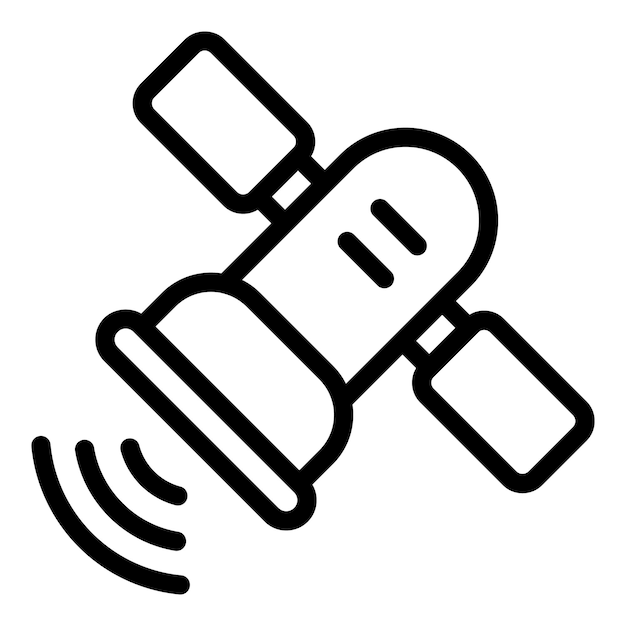 Icono de satélite Contorno Icono de vector de satélite para diseño web aislado sobre fondo blanco