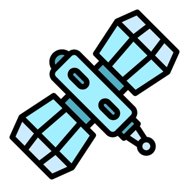 Icono de satélite Icono de vector de satélite de contorno Color plano aislado