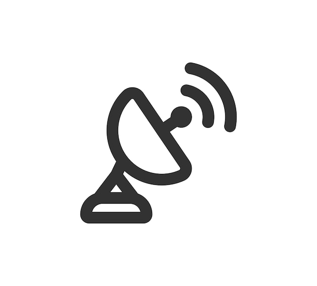 Icono de satélite inalámbrico Plato de red Señal de telecomunicaciones Antena de comunicación Señal de televisión