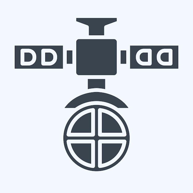 Icono Satélite militar relacionado con Símbolo de satélite estilo glifo diseño simple editable
