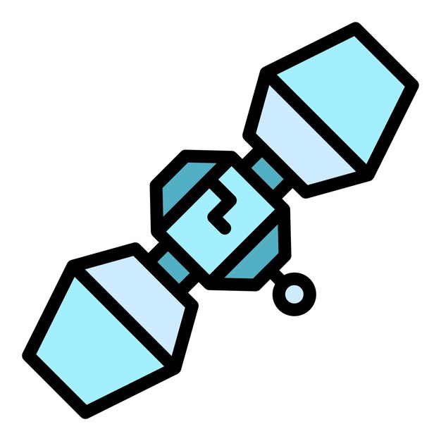 Icono de satélite moderno Contorno de satélite moderno Icono vectorial de color plano aislado