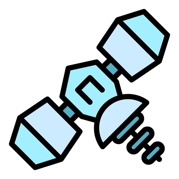 Icono de satélite de radio Contorno de radio Icono vectorial de satélite de color plano aislado