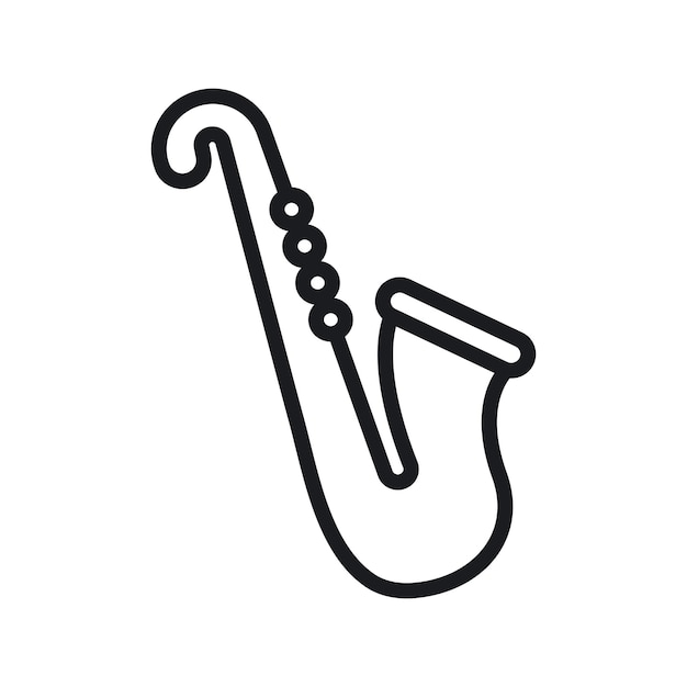 Icono de saxofón aislado en fondo blanco