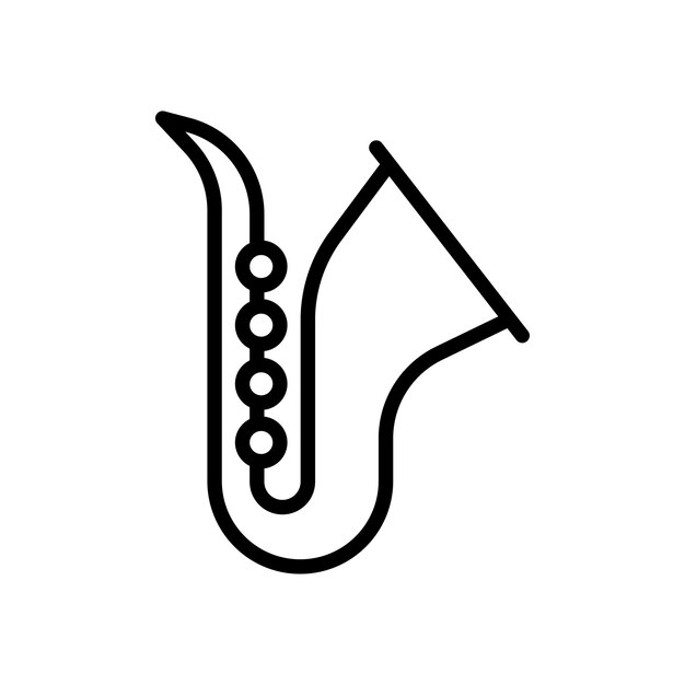 Icono de saxofón aislado en fondo blanco