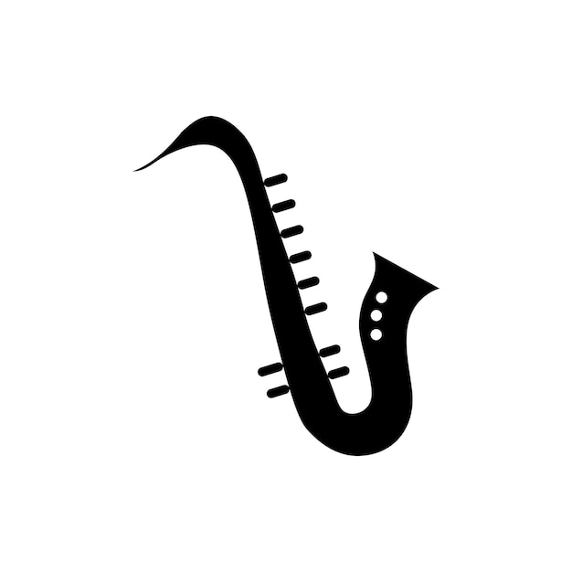 Icono de saxofón aislado en fondo blanco