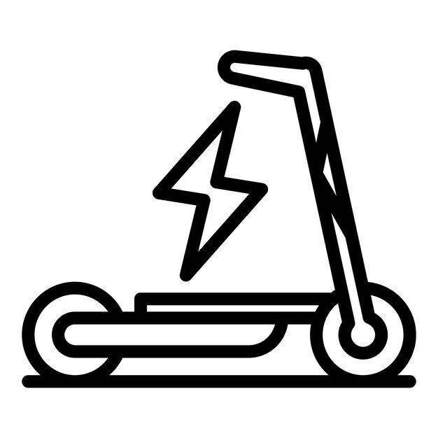 Icono de scooter eléctrico de carga Contorno icono de vector de scooter eléctrico de carga para diseño web aislado sobre fondo blanco