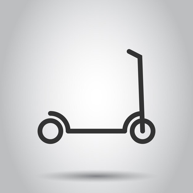 Icono de scooter eléctrico en estilo plano Ilustración de vector de bicicleta sobre fondo blanco aislado Concepto de negocio de transporte