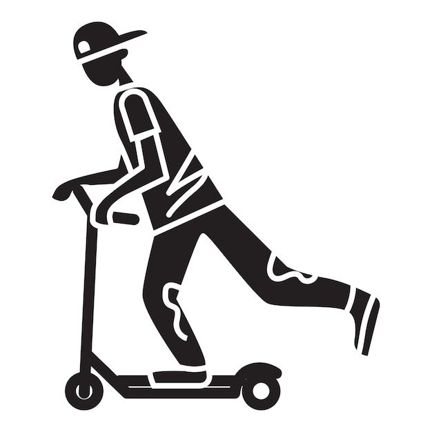 Icono de scooter Kick Ilustración simple del icono vectorial de scooter kick para el diseño web aislado en fondo blanco
