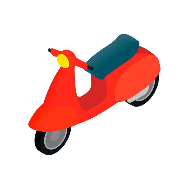 Icono de scooter Vespa clásico en estilo isométrico 3d sobre un fondo blanco